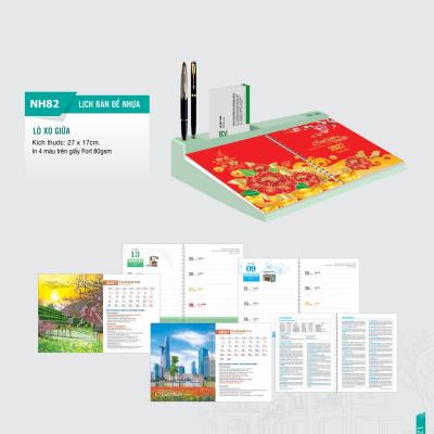 Lịch bàn đế nhựa : Lò xo giữa
